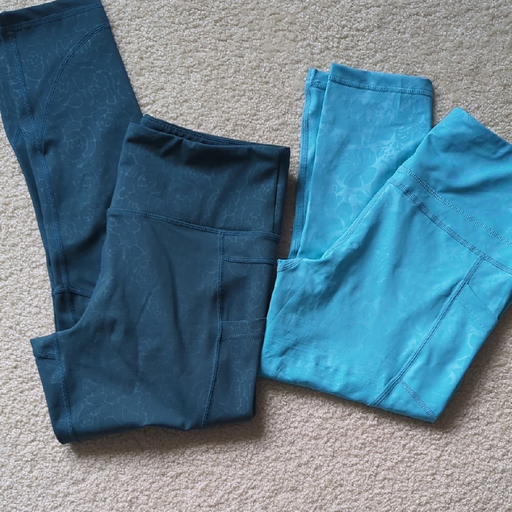 Blue and Teal Leggings Set